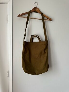 Canvas Tote Crossbody Bag - Olive Brown